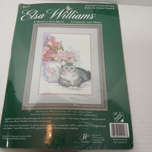 Elsa Williams Cat A Moment with Molly 02157 Counted Cross Stitch 10"x14" 1999